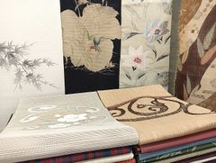 平和屋着物●本場大島紬　染大島　訪問着　総刺繍　中国三大刺繍　スワトウ刺繍　汕頭刺繍　相良刺繍　草花文　正絹　逸品　AABF9645ck 平和屋着物○中国三大刺繍スワトウ刺繍総刺繍訪問着本場縞大島紬結び紐