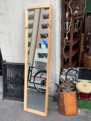 【引き取り、近場配達限定】無印良品 パイン材ミラー 姿見  360-1430-500のサムネイル