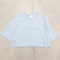 GIVENCHY ジバンシィ Tシャツ カットソー クロップド ショート丈 ロゴ コットン スカイブルー キッズ 12+ b01345のサムネイル