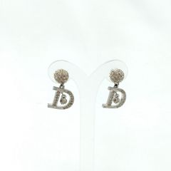 美品】 Dior ディオール 揺れピアス ラインストーン Dロゴ シルバー