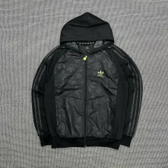 アディダス ブラック フードジャージ