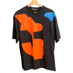 【美品】Y-3 ワイスリー VARSITY SS TEE グラフィックTシャツ ブラック×オレンジ Mサイズ FJ0332