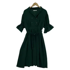 archives アルシーヴ ベルト付き 切替しワンピース sizeM/ダークグリーン