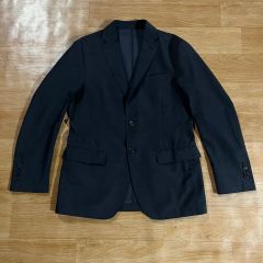 ARMANI ワッフル素材アンコンジャケット黒ストレッチジャージ素材