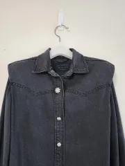 ALLSAINTS オールセインツ フラワー ボタン デニムシャツ（34のサムネイル