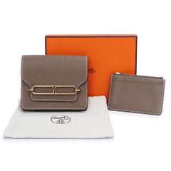 HERMES コンスタンススリム エトゥープ/Gold金具 (コインケースなし 