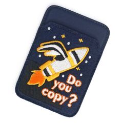 エルメス MagSafe エマン Do You Copy? ロケット ヴォースイフト フェルト 刺繍入り ブルーネイビー マルチカラー W刻印 カードケース パスケース 名刺入れ 定期入れ レザー HERMES（美品） エルメス MagSafe エマン Do You Copy? ロケット ヴォースイフト