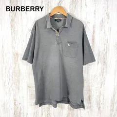 BURBERRY LONDON バーバリーロンドン ノバチェック ホースロゴ刺繡 半袖 ポロシャツ グレー メンズ トップス