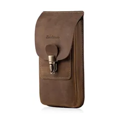 【新品】 HUAZHIMAOスマホベルトポーチ本革,メンズスマホケース通し持ち運びに便利携帯電話スマートフォン用ホルスター小さいにつける腰袋男性のベルトぽーちバッグウエスカラビナポーチ作業収納兼用兼用HUAWEI iPhone 16 15 14 13 12 1