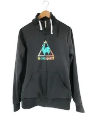 ルコックスポルティフ le coq sportif ジャージ トラック ジャケット ジップアップ 長袖 プリント ロゴ サイズM 黒 QQQのサムネイル