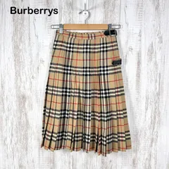 90s Burberrys ヴィンテージ バーバリーズ ノバチェック ウール フリンジ ベルト付き プリーツ 巻きスカート ベージュ レディース