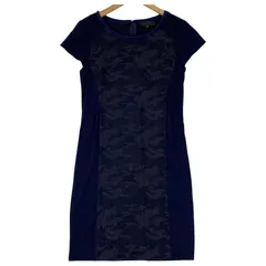 UNTITLED アンタイトル   半袖 ミディワンピース size2/ネイビー