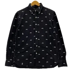Mr. BATHING APE ミスターベイシングエイプ 総柄長袖シャツ sizeS/ブラックのサムネイル