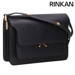 今季タグ付レザー製TrunkミディアムバッグブラックサフィアーノMarni 