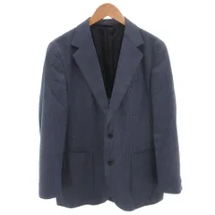ランバン LANVIN COLLECTION 24SS テーラードジャケット ブレザー チェック 2B シルク混 背抜き 50 青 ブルー /FF