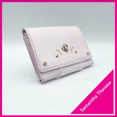 Samantha Thavasa（サマンサタバサ） 三つ折り財布 プチチョイス レザー ピンク ハート ビジュー スタッズ ストーン コンパクトウォレット ミニ財布 パステルカラー 可愛い 上品 フェミニン レディースのサムネイル