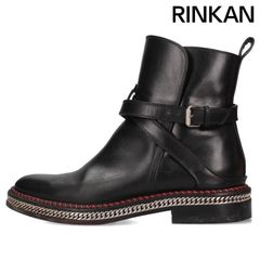 クリスチャンルブタン ロングブーツ チェーン 黒 レザー 裏張りあり 36 