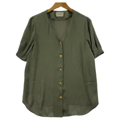 UNITED ARROWS ユナイテッドアローズ シフォン Vネックブラウス size38/オリーブ系