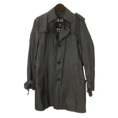 バーバリーブラックレーベル BURBERRY BLACK LABEL トレンチコート ライナー付き ロング 裏地チェック M グレー系 ■GY62