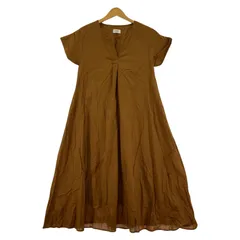 BEAMS HEART ビームスハート スリットネック Aラインワンピース size表記なし/キャメル