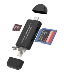 SDカードリーダー 4 in 1変換アダプターマイクロSDフラッシュカードアイフォンライトニングタイプc Android Type-cスマホカメラ写真バックアップ データ転送保存TFかーどりーだーハブデータ移行メモリースティックアクセサリー対応 PC ...