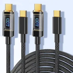 USB Type C ケーブル USB-C & USB-C ケーブル【1.2m+1.2m】タイプc PD3.0 QC3.0 対応 100W/5A急速充電 断線防止 高耐久ナイロン編み タイプc機種対応