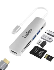 ハブ 6-in-1 C Type-C アダプタ｜100W PD充電・4K HDMI・MicroSD/SDカードリーダー・USB 3.0ポート搭載｜MacBook Pro/Air (2016-2024)、iPad USB Pro (2018-2024)、iPho