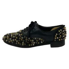 CHRISTIAN LOUBOUTIN(クリスチャンルブタン) シューズ 35 1/2 レディース - 黒 スタッズ/アウトソール張替済 レザー