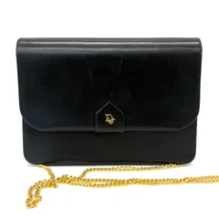 ◆Christian Dior◆クリスチャンディオール ショルダーバッグ レザー ブラック ゴールド チェーン ヴィンテージ