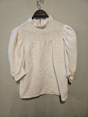 新品未使用】OHGA オオガ SAVON サボン パフスリーブシアーブラウス