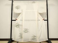 付け下げ/絽 ］正絹 白 生成り 稲 唐草 夏着物 薄物 盛夏 涼 清 - メルカリ