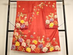新品（純古典仕様）お宮参り 産着 祝着 京友禅染 本金彩 四季花王朝