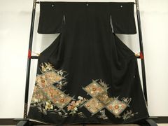 高級 黒留袖 正絹 比翼付き 五つ紋 蘇州刺繍 中国刺繍 約100万円