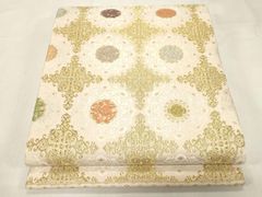新品 高級 袋帯 正絹 六通柄 七宝柄 総唐織 ホワイト 訪問着 留袖 色