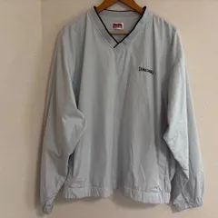 (^w^)b SPALDING スポルディング  Vネック メッシュ ゴルフ　90s トレーニング  ナイロン プルオーバー  ホワイト 長袖　トップス　パーカー　トレーナー　ゆったり　古着男子　防寒　ウインドブレーカー　メンズ　LLサイズ　OM12254ONのサムネイル