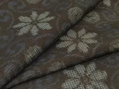 平和屋着物＊夏物　本場大島紬　夏大島　花丸文　正絹　逸品　AABI0673jdのサムネイル
