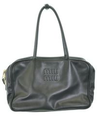 はるにゃん様 MIU MIU ブラック レザー ボー バッグ ラージ - メルカリ