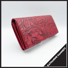 KATHARINE HAMNETT（キャサリンハムネット）】美品 長財布 赤 - メルカリ
