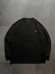 Carhartt ロンT L ブラック ワンポイント ロゴ刺繍 長袖Tシャツ