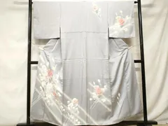 平和屋着物■訪問着　刺繍　枝花文　暈し染め　正絹　逸品　CABF9827ev