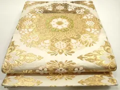 平和屋着物◎六通柄袋帯　唐織　花丸文　金糸　正絹　逸品　DABF5300xgのサムネイル