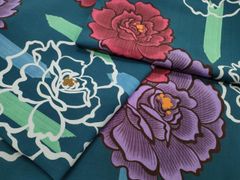 撫松庵】セオアルファ・日本製 ネイビー花柄ストライプ浴衣 - メルカリ