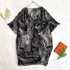 新品タグ付♡SCAPA シルク100% 総柄ブラウス オープンカラー ベルト付
