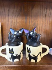昭和レトロ 内藤ルネ 猫 貯金箱 陶器製 2体 ネコ 当時物 ファンシー