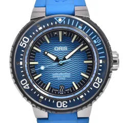 オリス ORIS 01 400 7777 7155 アクイスプロ 4000m デイト ブルー 自動巻き メンズ 美品 箱付き 腕時計 G#147460のサムネイル