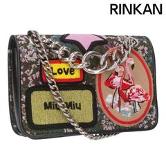 ミュウミュウ miumiuクリスタル チェーンショルダーバッ ピンク5BF068 