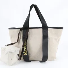 極美品 MaxMara マックスマーラ  キャンバス トート バッグ 肩掛け ショルダー ハンド ブランド A4 レディース ENM DY48-3【中古】