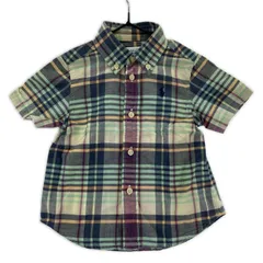 POLO RALPH LAUREN ポロ・ラルフローレン チェック柄半袖シャツ size 12M/ライトブルー系