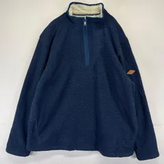 古着 オービス ORVIS ニット ハーフジップ プルオーバー 袖口ロゴパッチ トレーナー L  ネイビー系 メンズのサムネイル