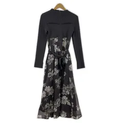 MERCURYDUO マーキュリーデュオ 異素材切替 花柄ワンピース sizeS/グレー系